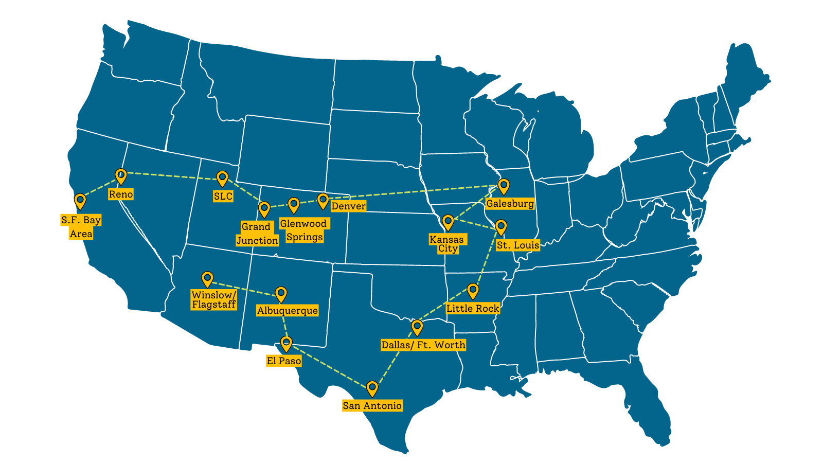 Amtrak Tour Map