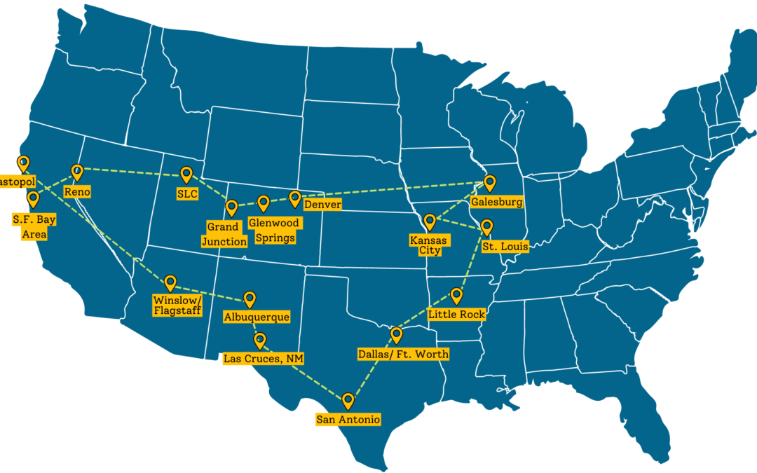 Updated Whistle Stop Book Tour Map